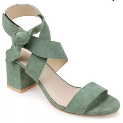 sage green block sandals